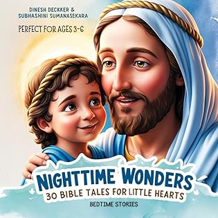Nighttime Wonders: 30 Bible Tales for Little Hearts book cover